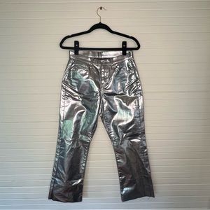 Topshop Moto Dree silver faux leather pant